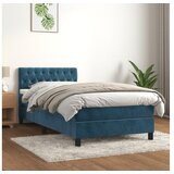  Box spring postelja z vzmetnico temno modra 90x200 cm žamet | Shoptok.si