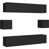  Komplet TV omaric 6-delni črna iverna plošča, (20731649) | Shoptok.si