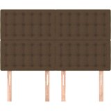  Posteljno vzglavje 4 kosa temno rjav 72x5x78/88 cm blago, (20932685) | Shoptok.si