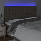  LED uzglavlje smeđesivo 180x5x118/128 cm od tkanine | shoptok.hr