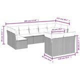  9-dijelni set vrtnih sofa s jastucima bež od poliratana | shoptok.hr