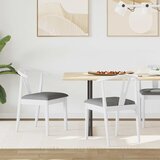  Stolac za blagovanje 2 pcs Bijela i siva Čvrsto drvo od gume | shoptok.hr
