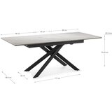 Marckeric Proširiv blagovaonski stol s dodatnom pločom s keramičkom daskom 89,5x160 cm Belma – | shoptok.hr