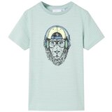 vidaXL Otroška majica s kratkimi rokavi s črtami svetlo mint 104 | Shoptok.si