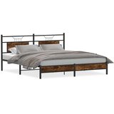  Metalni okvir kreveta bez madraca smeđa boja hrasta 183x213 cm | shoptok.hr