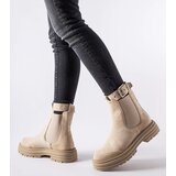 Gemre Beige ankle boots with decorative fastening Abela | Shoptok.si