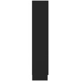 vidaXL Vitrina črna 82,5x30,5x150 cm iverna plošča, (20623068) | Shoptok.si