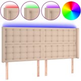 Maison Chic LED posteljno vzglavje - Vzglavna omarica kapučino 163x16x118/128 cm umetno usnje, (22078190) Cene