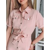 DStreet Koszulowa sukienka midi LOVE ME MIDI różowa | shoptok.hr