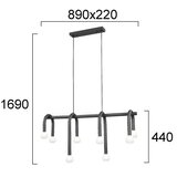  Luster na sajli DELORI 8xG9/28W/230V crni | Eponuda.com