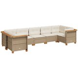 Maison Chic Seti vrtnega pohištva - Vrtna garnitura - Vrtni pohištvo set 7-delna z blazinami bež poli ratan, (21801486) | Shoptok.si