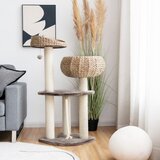  104 cm drveno mačje drvce s krevetima, igračom s loptom i konopcem te stubovima omotanim sisalom | shoptok.hr