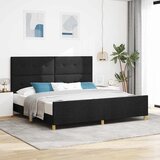  Krevetna konstrukcija s uzglavljem Crna 200 x 200 cm tkanina | shoptok.hr