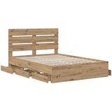  Bed Frame with Storage and Headboard Artisan Oak 160 x 200 cm | shoptok.hr