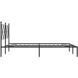 Metalni okvir za krevet s uzglavljem crni 140x190 cm | shoptok.hr