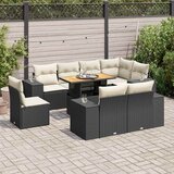 Maison Chic Seti vrtnega pohištva - Vrtna garnitura - Vrtni pohištvo set 9-delna z blazinami črn poli ratan, (21798640) | Shoptok.si