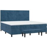  Box spring postelja z vzmetnico temno modra 200x200 cm žamet, (20999224) | Shoptok.si