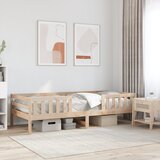  The Living Store Posteljni okvir brez vzmetnice 100x200 cm trdna borovina - Posteljni Okvir, (21495737) Cene