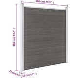  Vrtna ograda WPC 180 x 186 cm siva | shoptok.hr