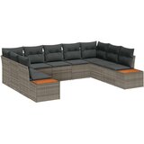 vidaXL 9-dijelni vrtni kauč set s jastučićima sivi poli ratan akacija | shoptok.hr