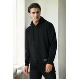 Dewberry 12612 Hooded Kangaroo Pocket Mens Sweatshirt-BLACK Cijene