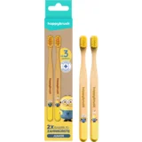 happybrush Ročna zobna ščetka iz bambusa Minions - 1 kos