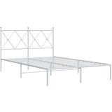  The Living Store Kovinski posteljni okvir z vzglavjem bel 120x200 cm - Posteljni Okvir, (21497667) | Shoptok.si