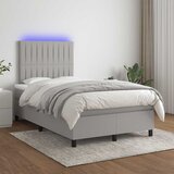  s oprugama i madracem LED svjetlosivi 120x190 cm tkanina | shoptok.hr
