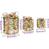 vidaXL Dekoracija Poklon Kutije 3 pcs Topla bijela Ratan | shoptok.hr