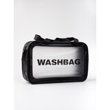 Shelvt Women's cosmetic bag transparent black Cene