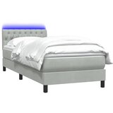 Box Spring krevet s madracem i LED svijetlo sivi 80x210 cm baršun | shoptok.hr