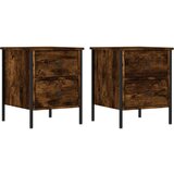 Maison Chic Dvo delni komplet Nočne omarice - Nočne mize dimljen hrast 40x42x50 cm inženirski les, (21690141) | Shoptok.si