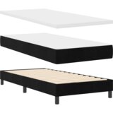 vidaXL Box Spring postelja z vzmetnico Črna 90x200 cm Žamet | Shoptok.si