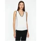 Koton Women's Ecru Piping Detailed Singlet