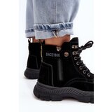Boto Women's Faux Suede Lined Lace-Up Ankle Boots Black Jailina | Shoptok.si