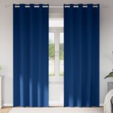  Zavjese sa zavjesama 2 pcs Tamno plava 225 x 140 cm Poliester | shoptok.hr