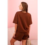 Kesi Włoski Women's set butter with high-waisted shorts chocolate | Shoptok.si