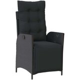  Vrtna garnitura - 9-dijelni vrtni blagovaonski set s jastucima crni od poliratana - Dužina stola 200 cm Oštra noga 8 | shoptok.hr