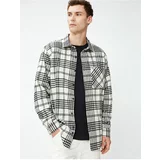 Koton Lumberjack Shirt with a Classic Collar, Pocket Detailed and Long Sleeves.