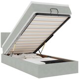 Maison Chic Otomanski Posteljni okvir - Enojna postelja - Postelja za odrasle z vzmetnico siv 90x200 cm žamet-J2551, (21772672) | Shoptok.si
