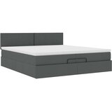  Otomanski krevet s madracem tamnosivi 200x200 cm od tkanine | shoptok.hr