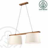 Luster na sajli AIDA 2xE27/15W/230V prečnik 35 cm hrast/krem | Eponuda.com