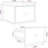  Wall-mounted noćni ormarić HEESCH Crni hrast 36 x 33 x 25 cm - Crni hrast Tiskanje boja 1 | shoptok.hr