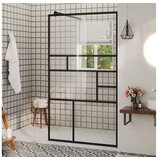  Pregrada za tuš s prozornim ESG steklom 90x195 cm črna | Shoptok.si