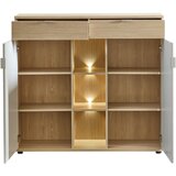 Hom`in visoka komoda, barve hrasta, kašmir | Shoptok.si