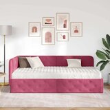 vidaXL Kotna postelja z vzmetnico Vinorodna rdeča 90 x 190 cm Žamet | Shoptok.si