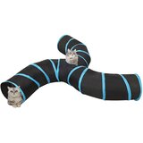  Mačji tunel 3-smjerni crno-plavi 25 cm poliester | shoptok.hr