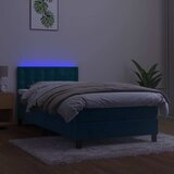  box spring s madracem LED tamnoplavi 90x200 cm baršun | shoptok.hr