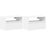 Maison Chic Stenski Dvo delni komplet Nočne omarice - Nočne mize bela 45x26x28,5 cm, (21688648) Cene