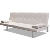 Maison Chic kavč - Sofa - Kanape z ležiščem in 2 blazinama um. usnje nastavljiv kremno bel, (21727924) | Shoptok.si